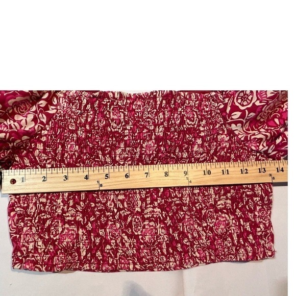 Japna India Red & Pink Floral Top 100% Cotton Size M Party Boho Barbie - Picture 9 of 13